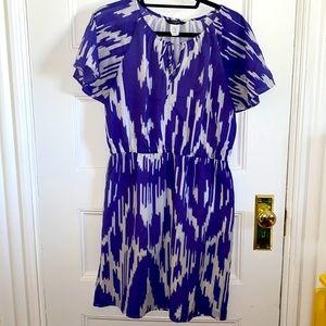 J.Crew Ikat purple and white dress